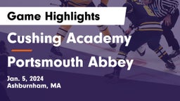 Cushing Academy  vs Portsmouth Abbey  Game Highlights - Jan. 5, 2024