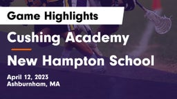 Cushing Academy  vs New Hampton School  Game Highlights - April 12, 2023