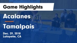 Acalanes  vs Tamalpais  Game Highlights - Dec. 29, 2018