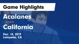 Acalanes  vs California  Game Highlights - Dec. 14, 2019