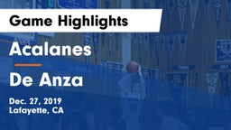 Acalanes  vs De Anza Game Highlights - Dec. 27, 2019