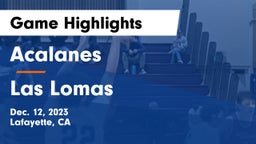 Acalanes  vs Las Lomas Game Highlights - Dec. 12, 2023