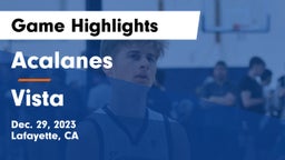 Acalanes  vs Vista  Game Highlights - Dec. 29, 2023