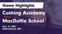 Cushing Academy  vs MacDuffie School Game Highlights - Oct. 13, 2021
