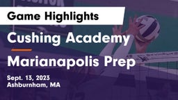 Cushing Academy  vs Marianapolis Prep Game Highlights - Sept. 13, 2023