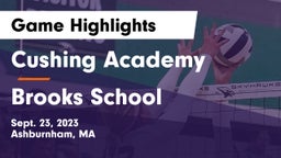 Cushing Academy  vs Brooks School Game Highlights - Sept. 23, 2023