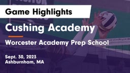 Cushing Academy  vs Worcester Academy Prep School Game Highlights - Sept. 30, 2023