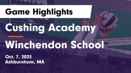 Cushing Academy  vs Winchendon School Game Highlights - Oct. 7, 2023