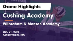 Cushing Academy  vs Wilbraham & Monson Academy Game Highlights - Oct. 21, 2023