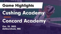 Cushing Academy  vs Concord Academy Game Highlights - Oct. 25, 2023
