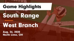 South Range vs West Branch Game Highlights - Aug. 26, 2020