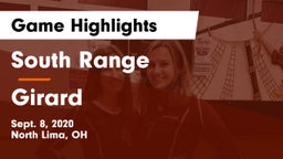South Range vs Girard Game Highlights - Sept. 8, 2020