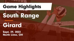 South Range vs Girard  Game Highlights - Sept. 29, 2022