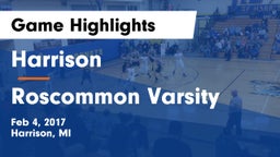 Harrison  vs Roscommon Varsity Game Highlights - Feb 4, 2017