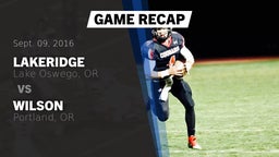 Recap: Lakeridge  vs. Wilson  2016