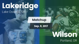 Matchup: Lakeridge High vs. Wilson  2017