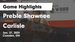 Preble Shawnee  vs Carlisle  Game Highlights - Jan. 27, 2024