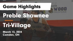 Preble Shawnee  vs Tri-Village  Game Highlights - March 13, 2024