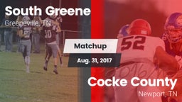Matchup: South Greene High Sc vs. Cocke County  2017