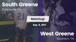 Matchup: South Greene High Sc vs. West Greene  2017
