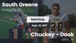 Matchup: South Greene High Sc vs. Chuckey - Doak  2017