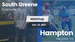 Matchup: South Greene High Sc vs. Hampton  2017