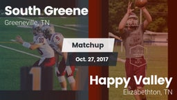 Matchup: South Greene High Sc vs. Happy Valley  2017