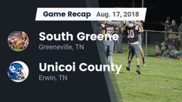 Recap: South Greene  vs. Unicoi County  2018