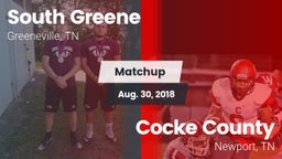 Matchup: South Greene High Sc vs. Cocke County  2018