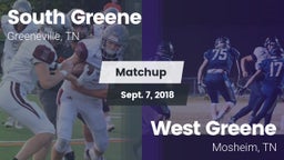 Matchup: South Greene High Sc vs. West Greene  2018