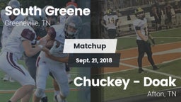 Matchup: South Greene High Sc vs. Chuckey - Doak  2018