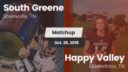 Matchup: South Greene High Sc vs. Happy Valley   2018