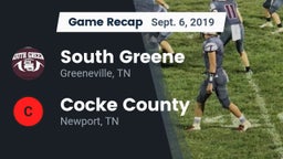 Recap: South Greene  vs. Cocke County  2019