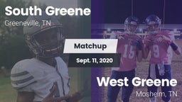 Matchup: South Greene High Sc vs. West Greene  2020