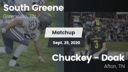 Matchup: South Greene High Sc vs. Chuckey - Doak  2020