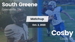 Matchup: South Greene High Sc vs. Cosby  2020