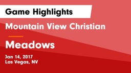 Mountain View Christian  vs Meadows  Game Highlights - Jan 14, 2017