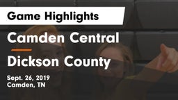 Camden Central  vs Dickson County  Game Highlights - Sept. 26, 2019