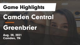 Camden Central  vs Greenbrier  Game Highlights - Aug. 28, 2021