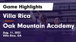 Villa Rica  vs Oak Mountain Academy Game Highlights - Aug. 11, 2022