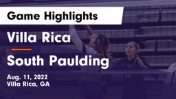 Villa Rica  vs South Paulding  Game Highlights - Aug. 11, 2022