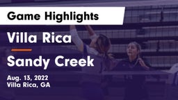 Villa Rica  vs Sandy Creek  Game Highlights - Aug. 13, 2022