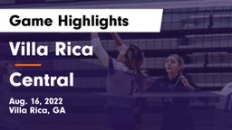 Villa Rica  vs Central Game Highlights - Aug. 16, 2022