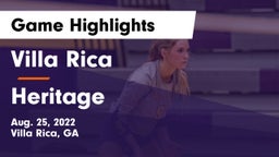 Villa Rica  vs Heritage  Game Highlights - Aug. 25, 2022