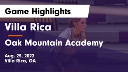 Villa Rica  vs Oak Mountain Academy  Game Highlights - Aug. 25, 2022