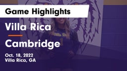 Villa Rica  vs Cambridge Game Highlights - Oct. 18, 2022