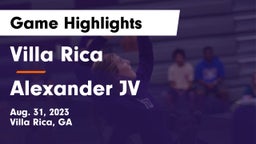 Villa Rica  vs Alexander  JV Game Highlights - Aug. 31, 2023