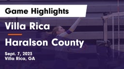 Villa Rica  vs Haralson County  Game Highlights - Sept. 7, 2023