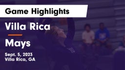 Villa Rica  vs Mays  Game Highlights - Sept. 5, 2023