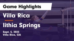 Villa Rica  vs lithia Springs  Game Highlights - Sept. 5, 2023